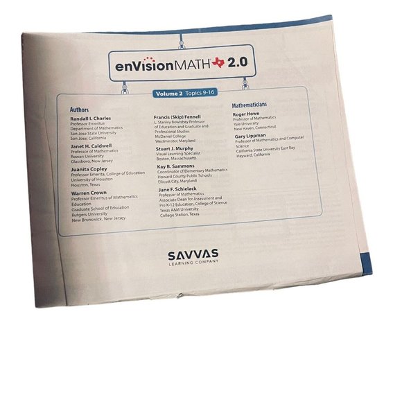 enVisionMATH 2.0 Vol 2 Student Workbook 2nd Grade Savvas Texas Elementary READ - Picture 2 of 8